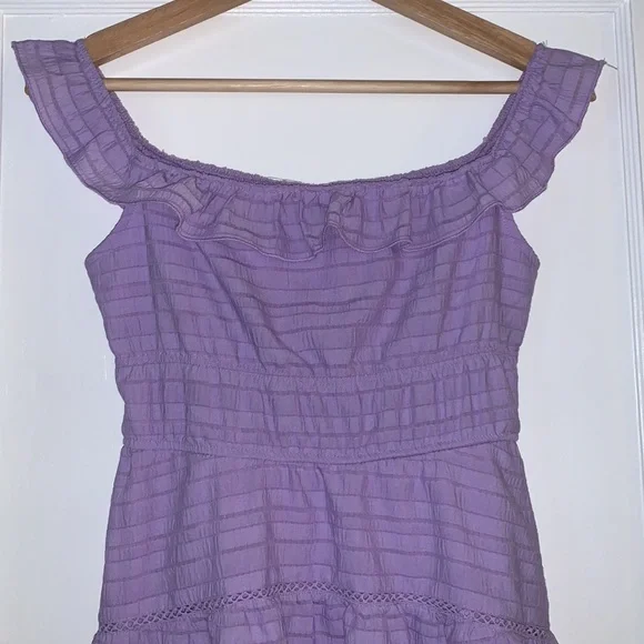 Wild Fable Lavender Texture Ruffle Fit & Flare Dress EUC XS - Picture 5 of 12